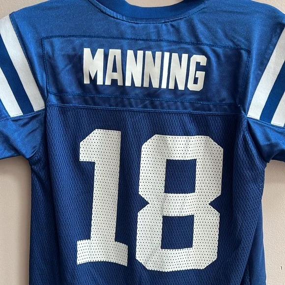 Vintage Reebok Peyton Manning OnField NFL Colts Stitched Jersey Kids Size 10-12 - Picture 6 of 6